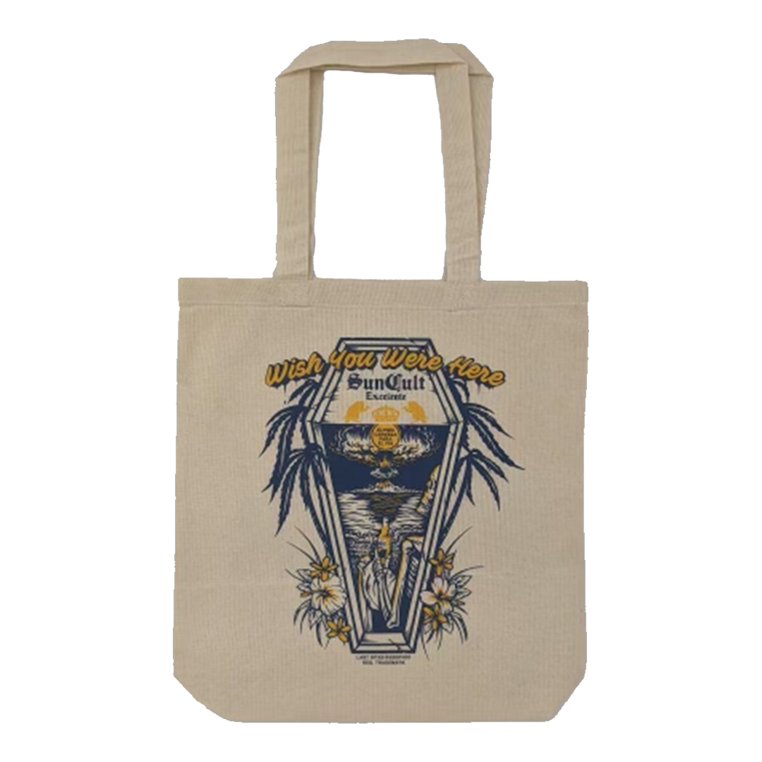 WISH YOU WERE HERE Canvas Tote Bag